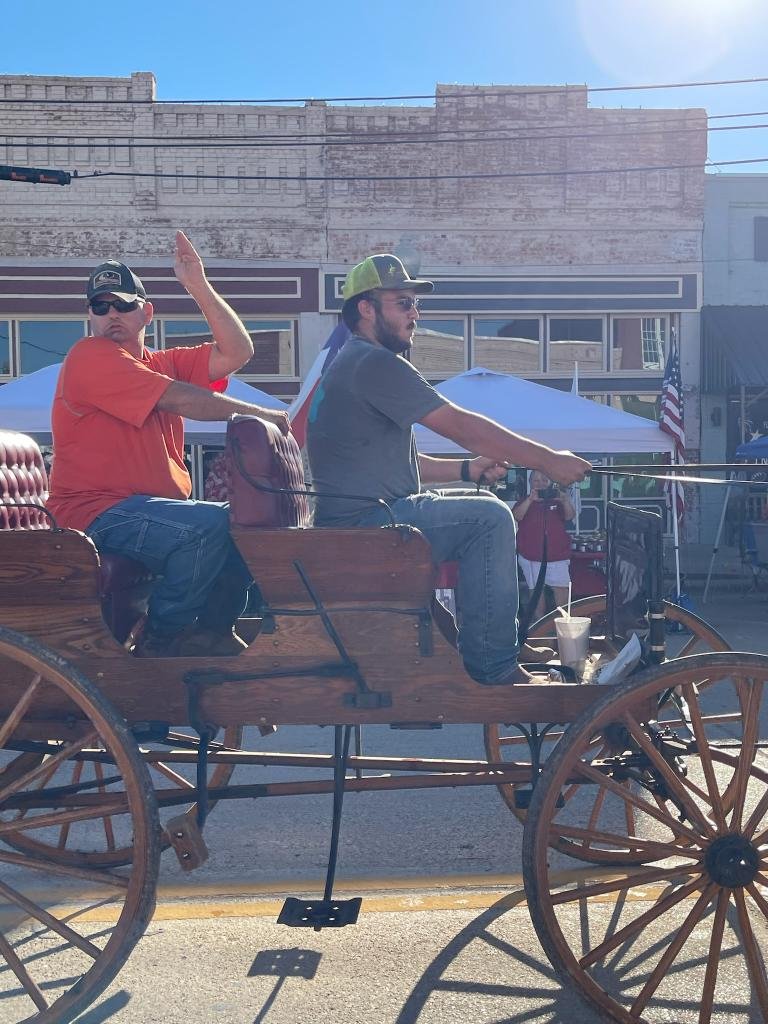 Horse-drawn wagon in the 2023 Salt Festival parade