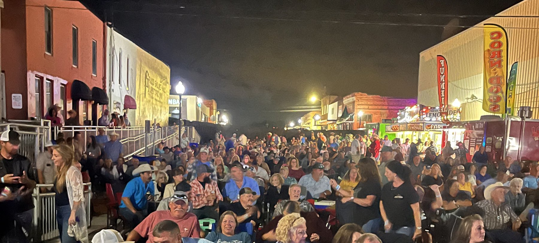 Crowd filling downtown Frank Street at the 2024 street dance