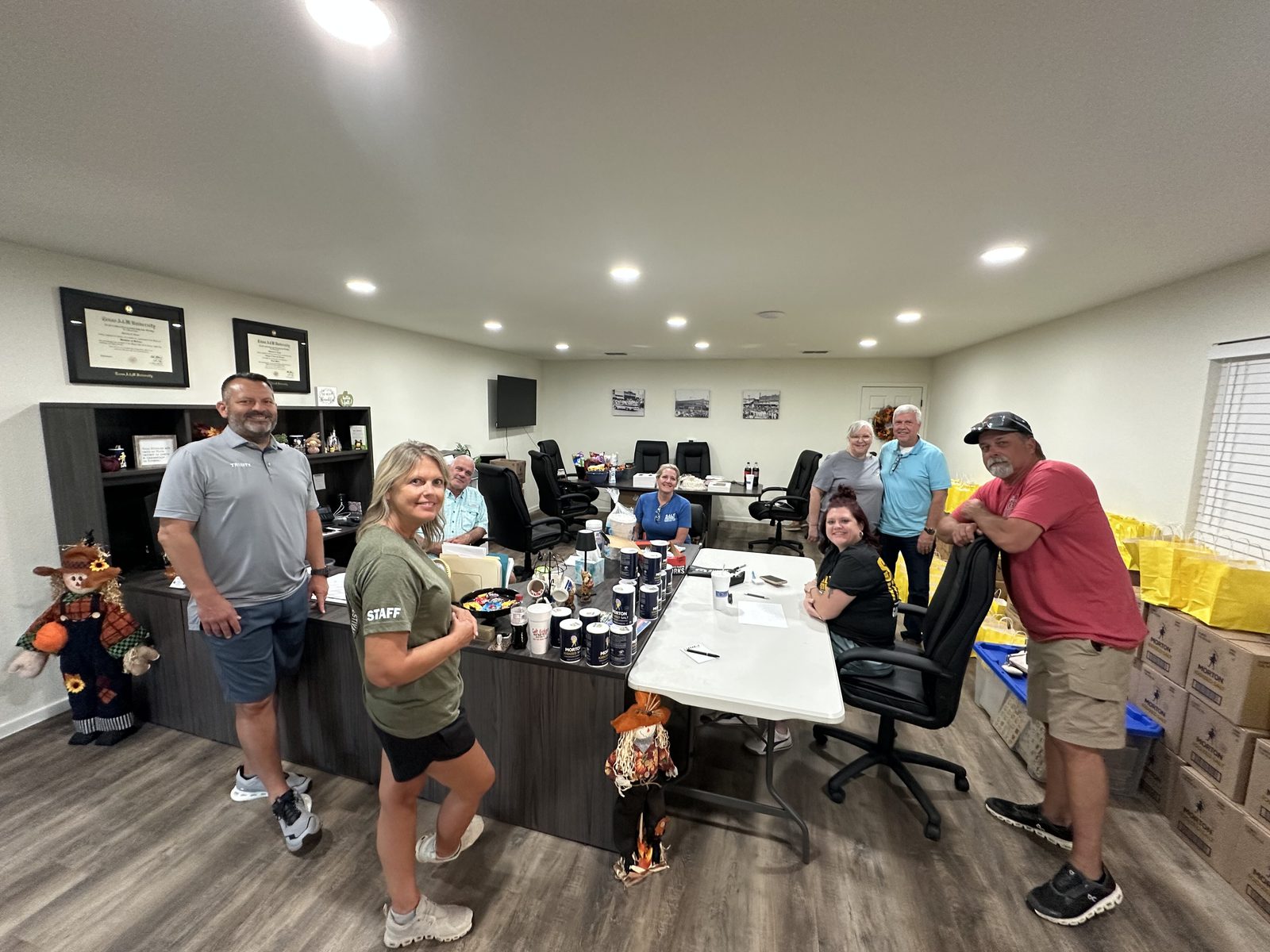 Salt Festival volunteers packing swag bags and luncheon supplies before the 2026 festival