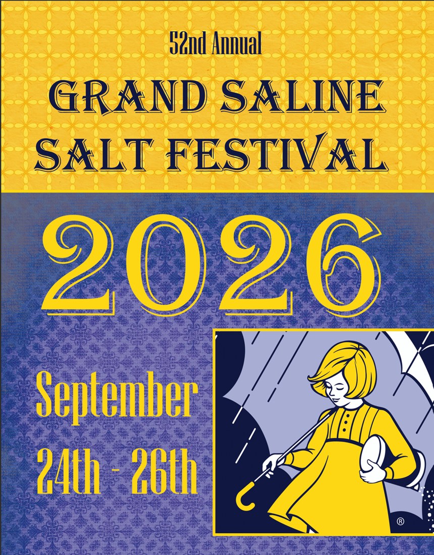 52nd Annual Grand Saline Salt Festival 2026 poster, September 24th through 26th